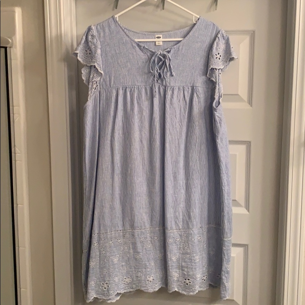Linen Blue/White Stripe Dress